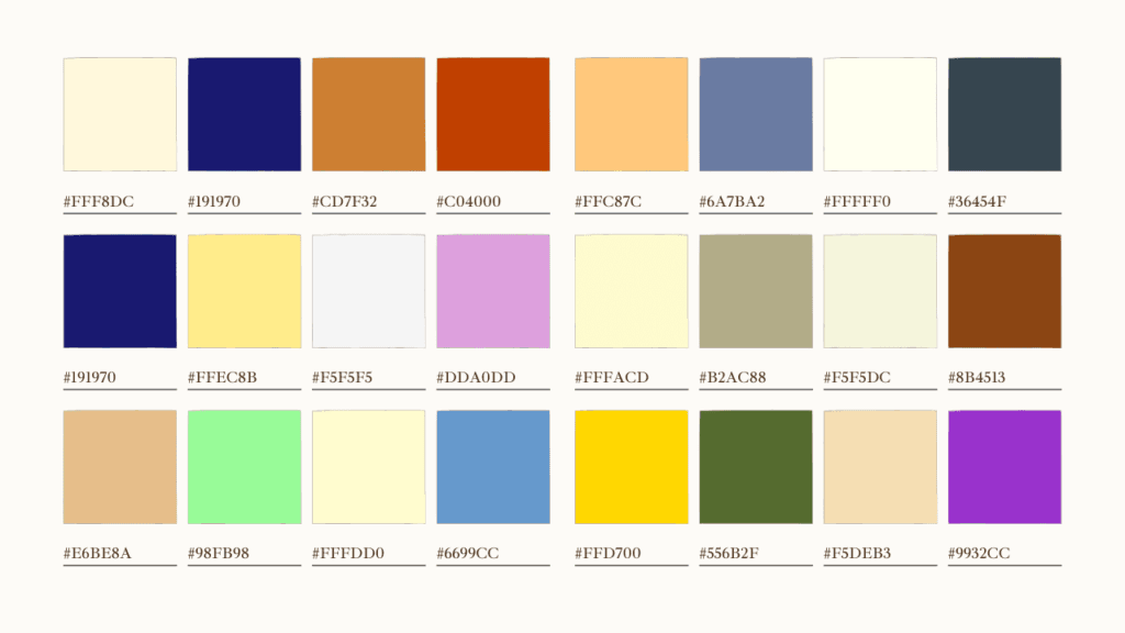 お月見をイメージさせる4色の配色カラーコード