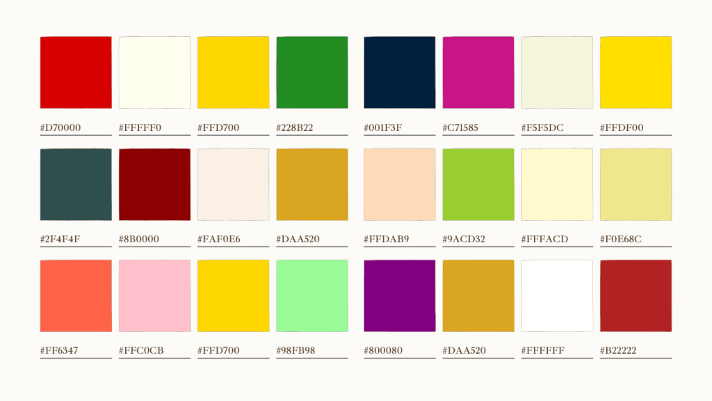 お正月をイメージさせる4色の配色カラーコード